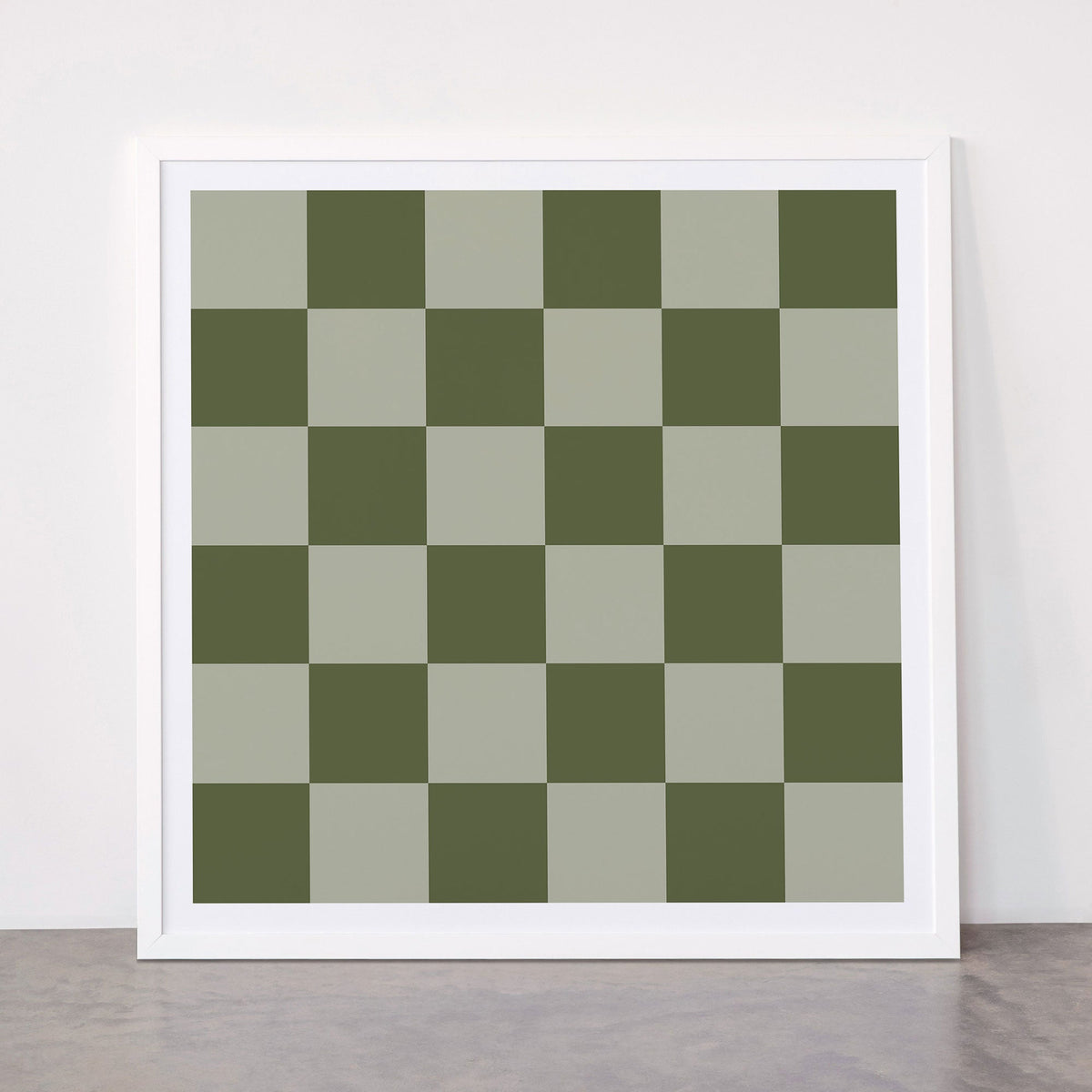 Checkered (Sage & Olive Green) Framed Art Print Gallery Image 24