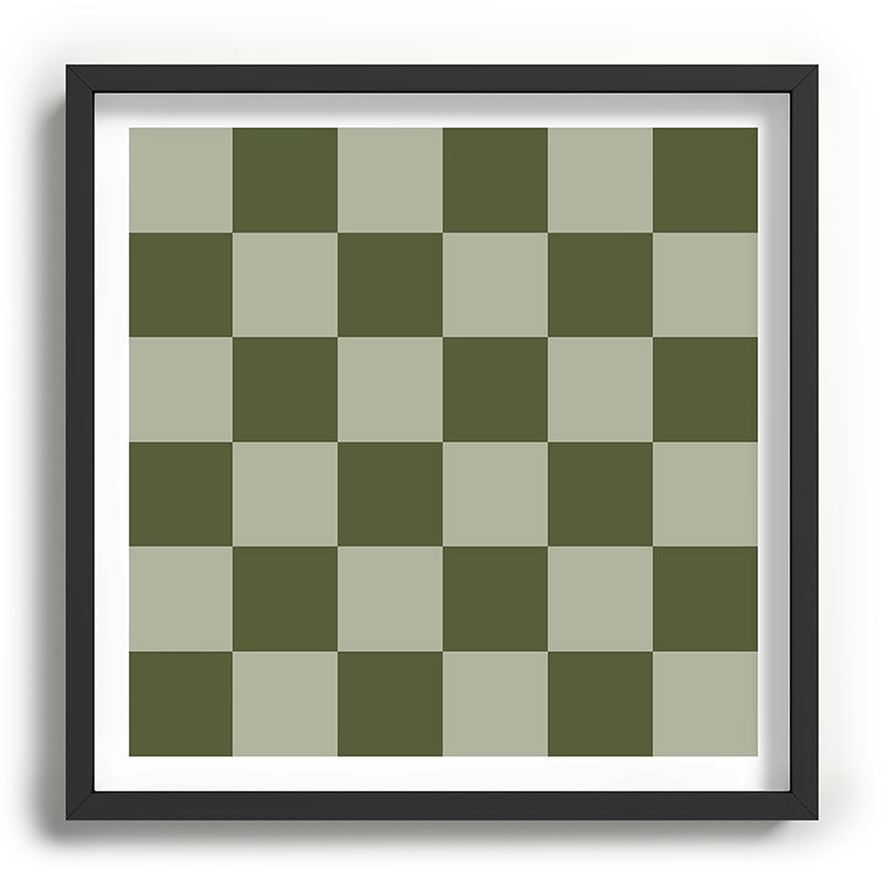Checkered (Sage & Olive Green) Framed Art Print Gallery Image 26