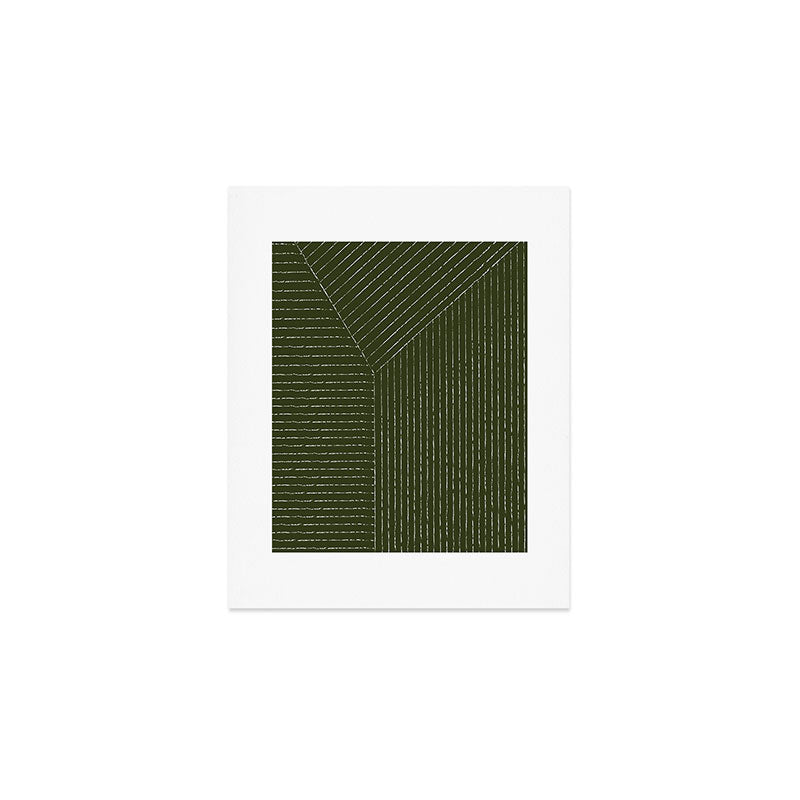 Lines (Olive Green) Art Print Gallery Image 1