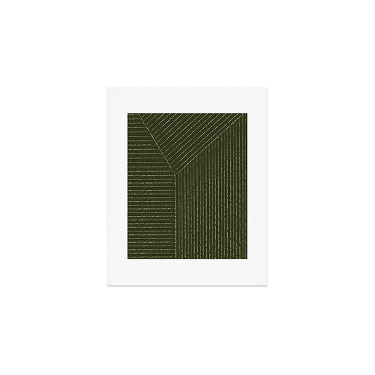 Lines (Olive Green) Art Print Gallery Image 1