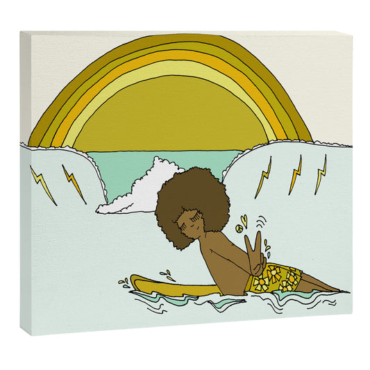 "buttons" kaluhiokalani 70s surf legend // retro surf art by surfy birdy Canvas Print Gallery Image 1