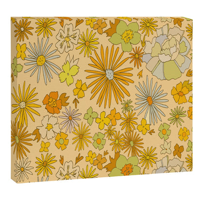 flower power wildflowers brown // retro art by surfy birdy Canvas Print Gallery Image 6