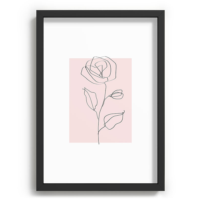 Botanical Line Art, Line Rose, Pink Wall Art, Minimalist Modern Art by Synplus Framed Art Print Gallery Image 59