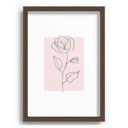 Botanical Line Art, Line Rose, Pink Wall Art, Minimalist Modern Art by Synplus Framed Art Print Gallery Image 65