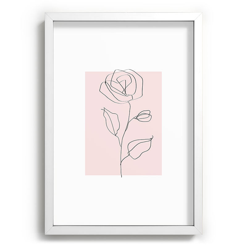 Botanical Line Art, Line Rose, Pink Wall Art, Minimalist Modern Art by Synplus Framed Art Print Gallery Image 77