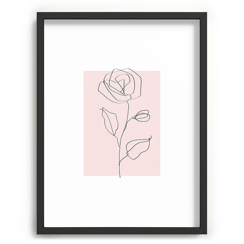 Botanical Line Art, Line Rose, Pink Wall Art, Minimalist Modern Art by Synplus Framed Art Print Gallery Image 61