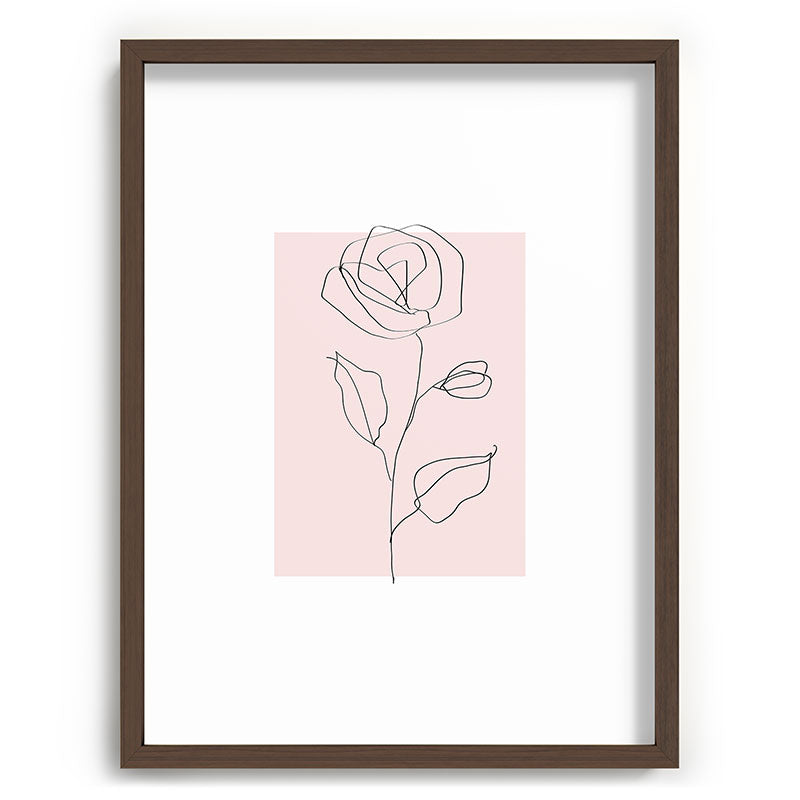Botanical Line Art, Line Rose, Pink Wall Art, Minimalist Modern Art by Synplus Framed Art Print Gallery Image 67