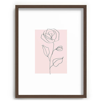 Botanical Line Art, Line Rose, Pink Wall Art, Minimalist Modern Art by Synplus Framed Art Print Gallery Image 67