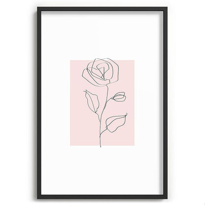 Botanical Line Art, Line Rose, Pink Wall Art, Minimalist Modern Art by Synplus Framed Art Print Gallery Image 62