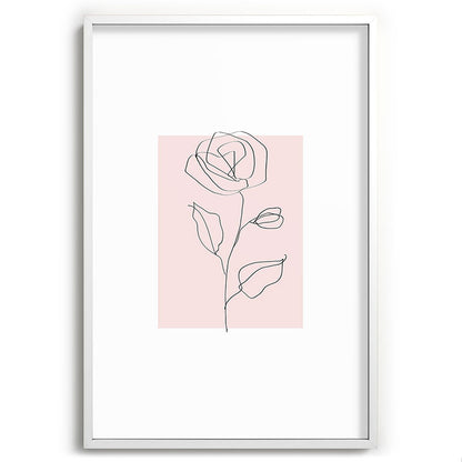 Botanical Line Art, Line Rose, Pink Wall Art, Minimalist Modern Art by Synplus Framed Art Print Gallery Image 80