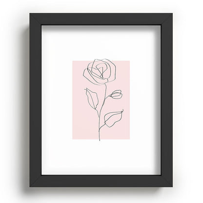 Botanical Line Art, Line Rose, Pink Wall Art, Minimalist Modern Art by Synplus Framed Art Print Gallery Image 58