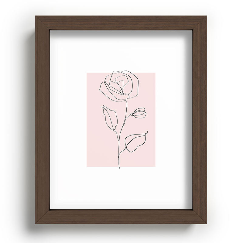 Botanical Line Art, Line Rose, Pink Wall Art, Minimalist Modern Art by Synplus Framed Art Print Gallery Image 64