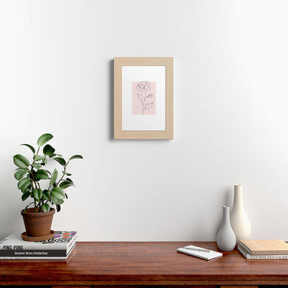 Botanical Line Art, Line Rose, Pink Wall Art, Minimalist Modern Art by Synplus Framed Art Print Gallery Image 45