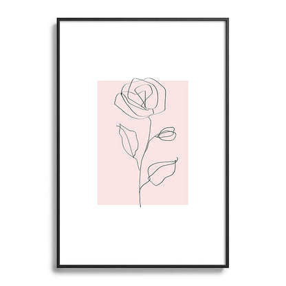 Botanical Line Art, Line Rose, Pink Wall Art, Minimalist Modern Art by Synplus Framed Art Print Gallery Image 83