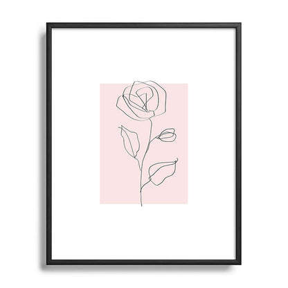 Botanical Line Art, Line Rose, Pink Wall Art, Minimalist Modern Art by Synplus Framed Art Print Gallery Image 81