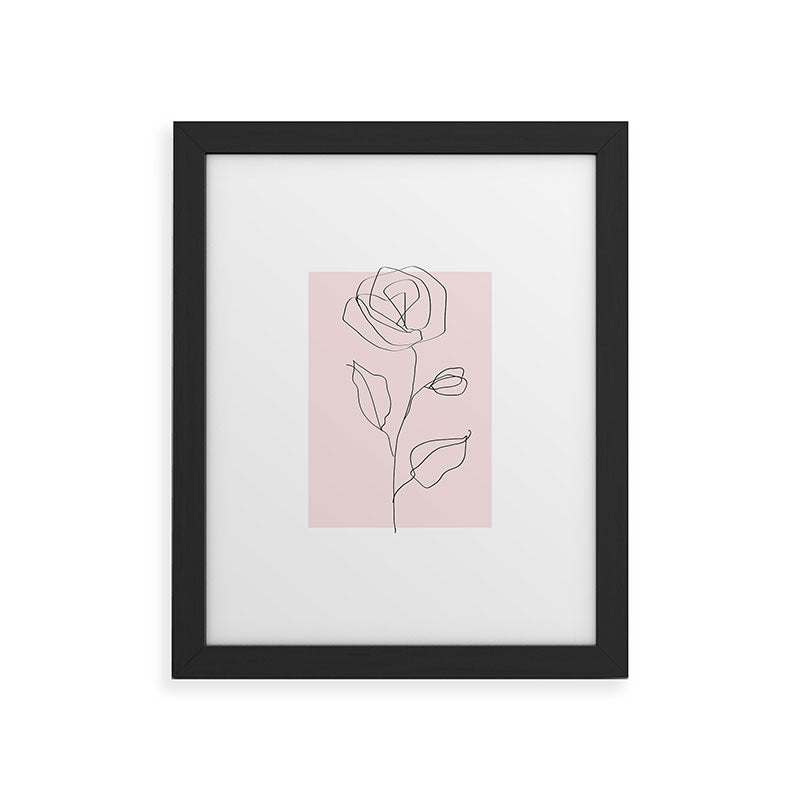 Botanical Line Art, Line Rose, Pink Wall Art, Minimalist Modern Art by Synplus Framed Art Print Gallery Image 33