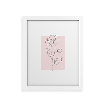 Botanical Line Art, Line Rose, Pink Wall Art, Minimalist Modern Art by Synplus Framed Art Print Gallery Image 54