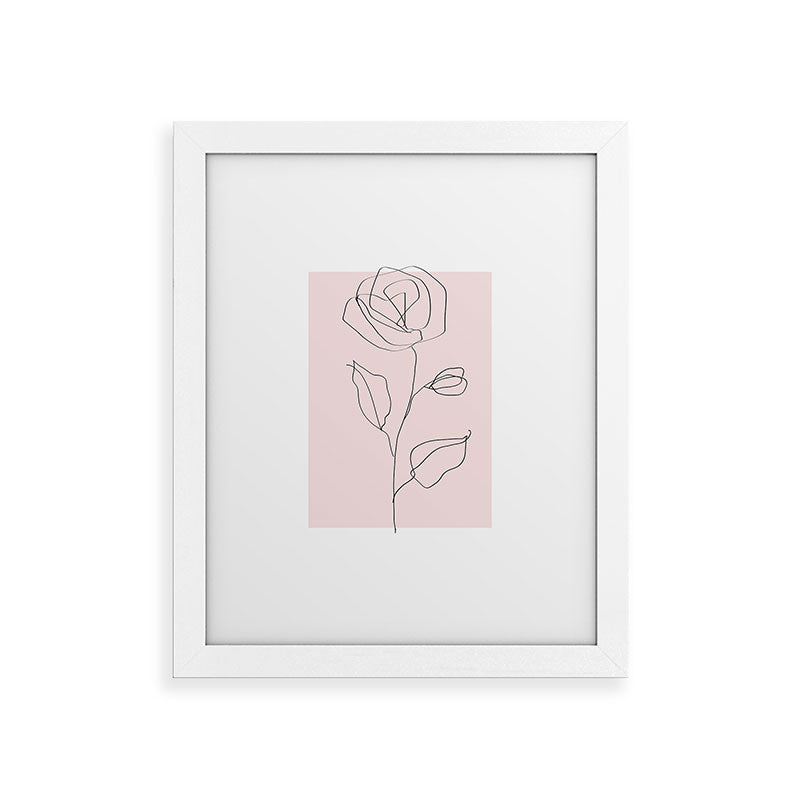 Botanical Line Art, Line Rose, Pink Wall Art, Minimalist Modern Art by Synplus Framed Art Print Gallery Image 53