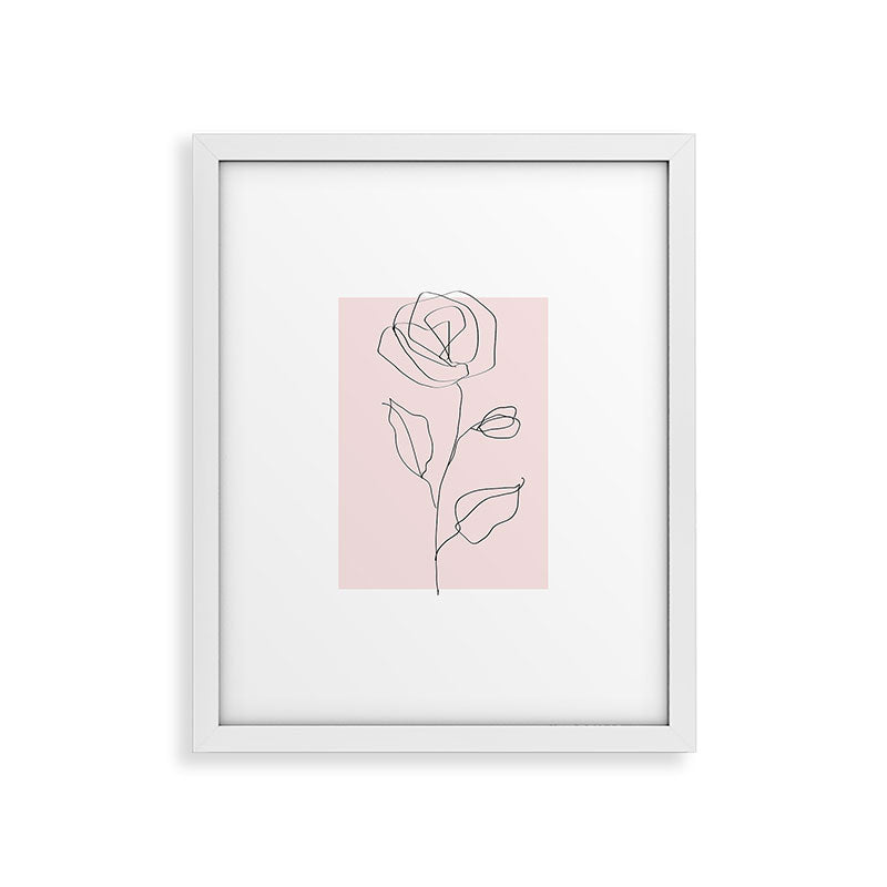 Botanical Line Art, Line Rose, Pink Wall Art, Minimalist Modern Art by Synplus Framed Art Print Gallery Image 23