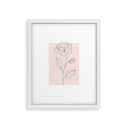 Botanical Line Art, Line Rose, Pink Wall Art, Minimalist Modern Art by Synplus Framed Art Print Gallery Image 23