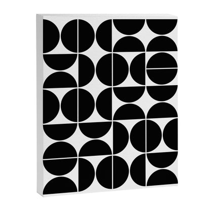 Mid Century Modern Geometric 04 Black Canvas Print Gallery Image 3