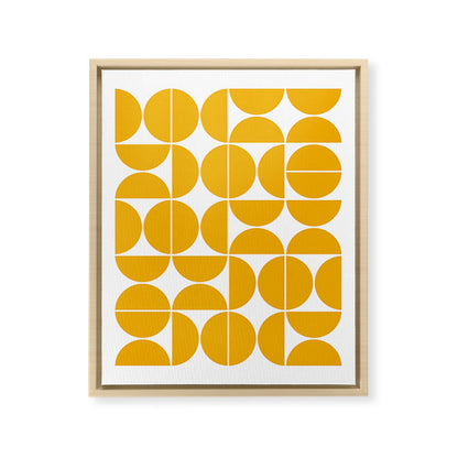 Mid Century Modern Geometric 04 Yellow Framed Canvas Print Gallery Image 17