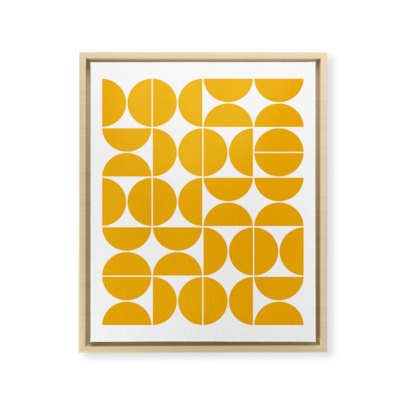 Mid Century Modern Geometric 04 Yellow Framed Canvas Print Gallery Image 15