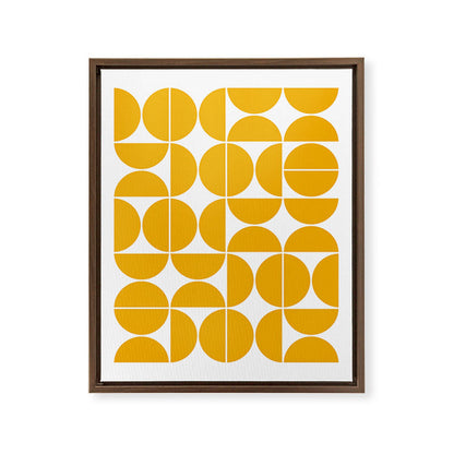 Mid Century Modern Geometric 04 Yellow Framed Canvas Print Gallery Image 10