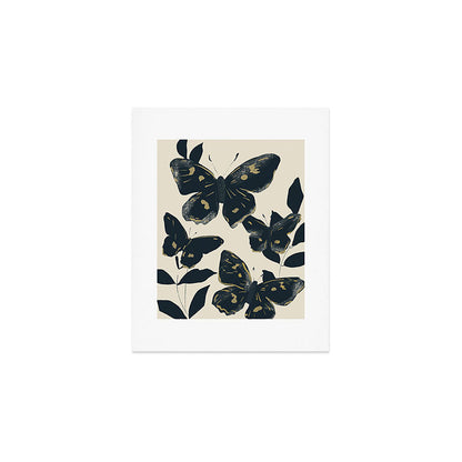 Black Butterflies Art Print Gallery Image 1