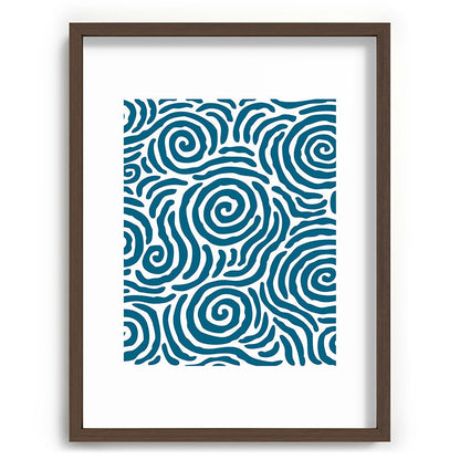 Ripple Effect Pattern Peacock Blue Framed Art Print Gallery Image 92