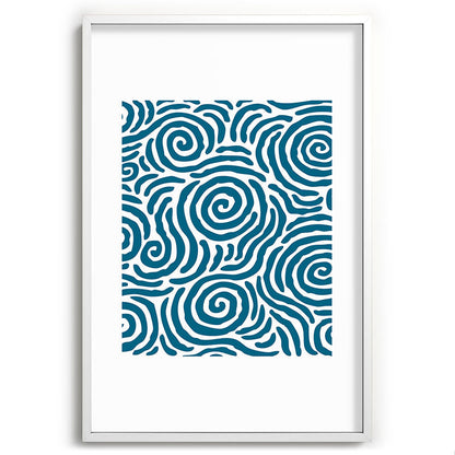Ripple Effect Pattern Peacock Blue Framed Art Print Gallery Image 110