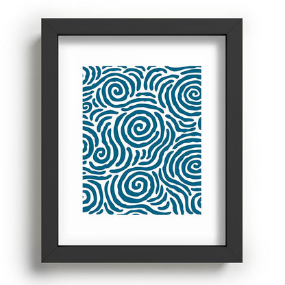 Ripple Effect Pattern Peacock Blue Framed Art Print Gallery Image 78