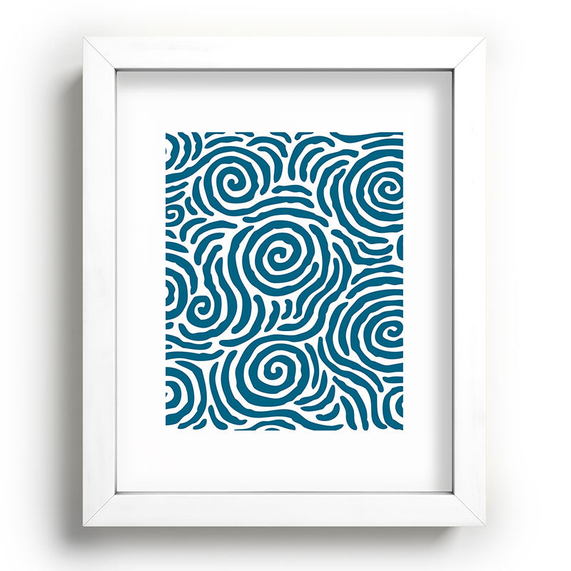 Ripple Effect Pattern Peacock Blue Framed Art Print Gallery Image 104