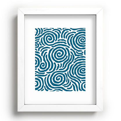 Ripple Effect Pattern Peacock Blue Framed Art Print Gallery Image 104