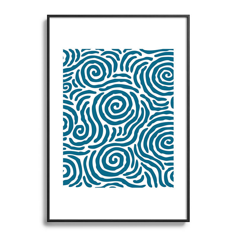 Ripple Effect Pattern Peacock Blue Framed Art Print Gallery Image 113