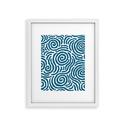 Ripple Effect Pattern Peacock Blue Framed Art Print Gallery Image 34