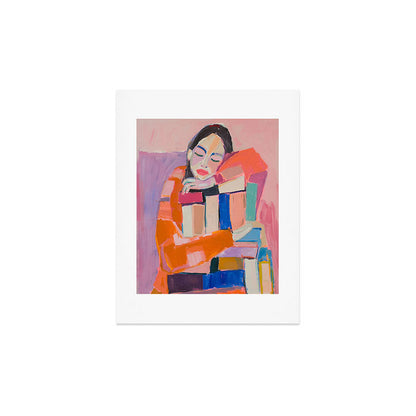 Woman Love for Books Art Print Gallery Image 3