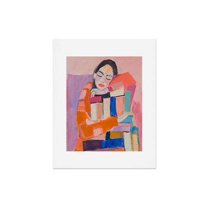 Woman Love for Books Art Print Gallery Image 5
