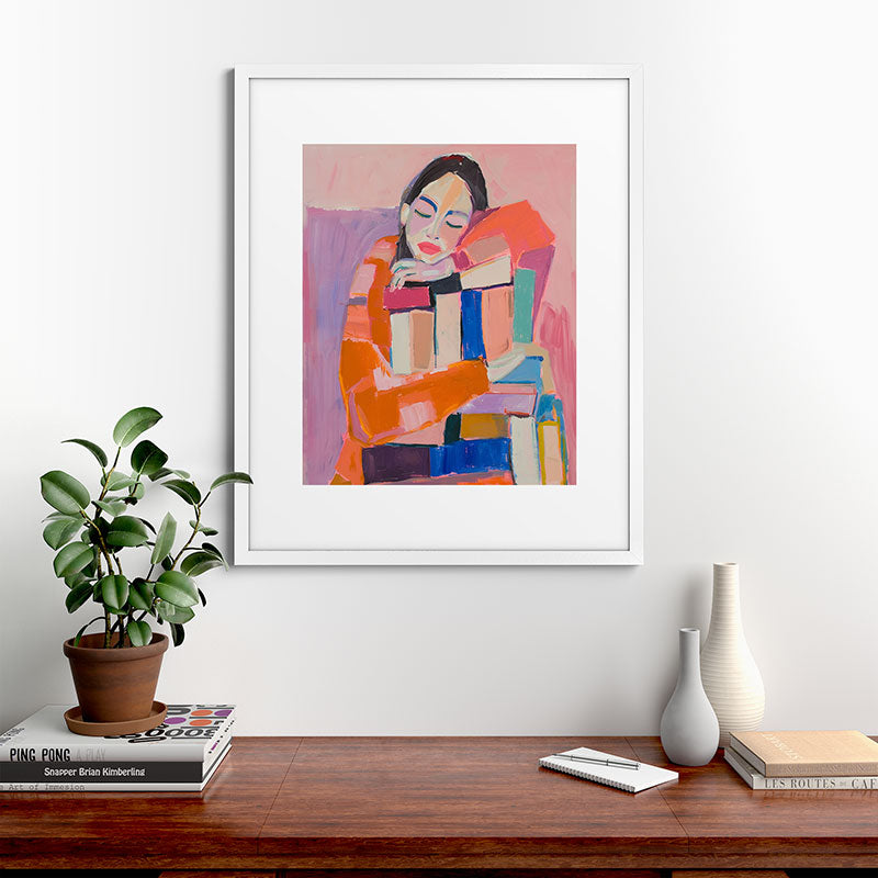 Woman Love for Books Framed Art Print Gallery Image 56