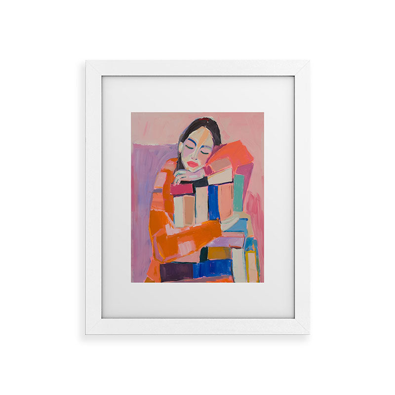 Woman Love for Books Framed Art Print Gallery Image 53