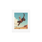 Meehaw - Rodeo Cat Cowgirl Bronc Art Print Gallery Image 1