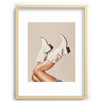 These Boots - Neutral Glitter II / Beige Framed Art Print Gallery Image 99