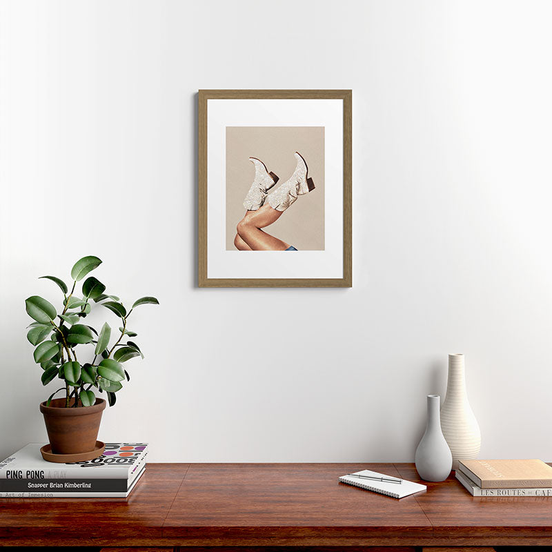 These Boots - Neutral Glitter II / Beige Framed Art Print Gallery Image 54