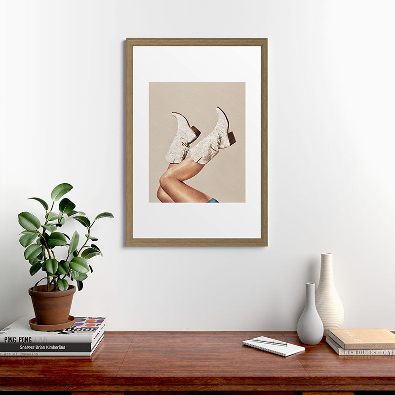 These Boots - Neutral Glitter II / Beige Framed Art Print Gallery Image 56