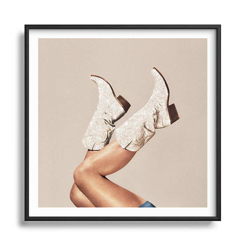 These Boots - Neutral Glitter II / Beige Framed Art Print Gallery Image 122