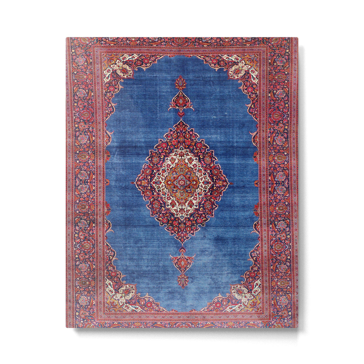 Silk Kashan Central Persian Rug Print Metal Print Gallery Image 1