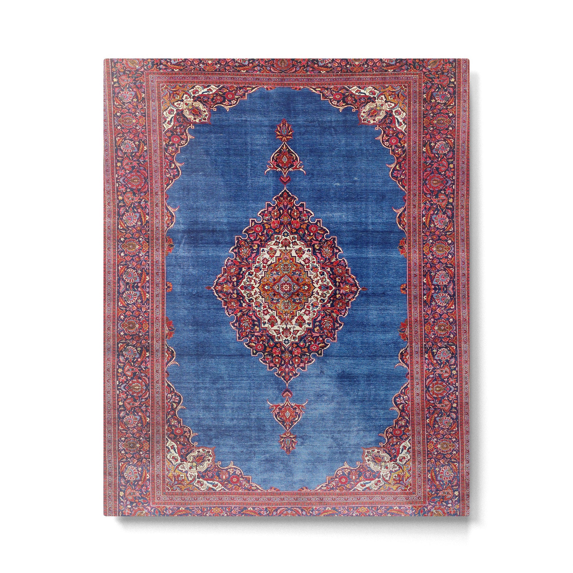 Silk Kashan Central Persian Rug Print Metal Print Gallery Image 1