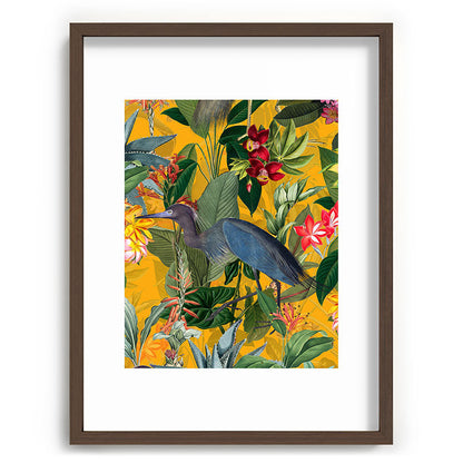 Vintage & Shabby Chic - Sunny Tropical Garden Blue Heron Framed Art Print Gallery Image 92