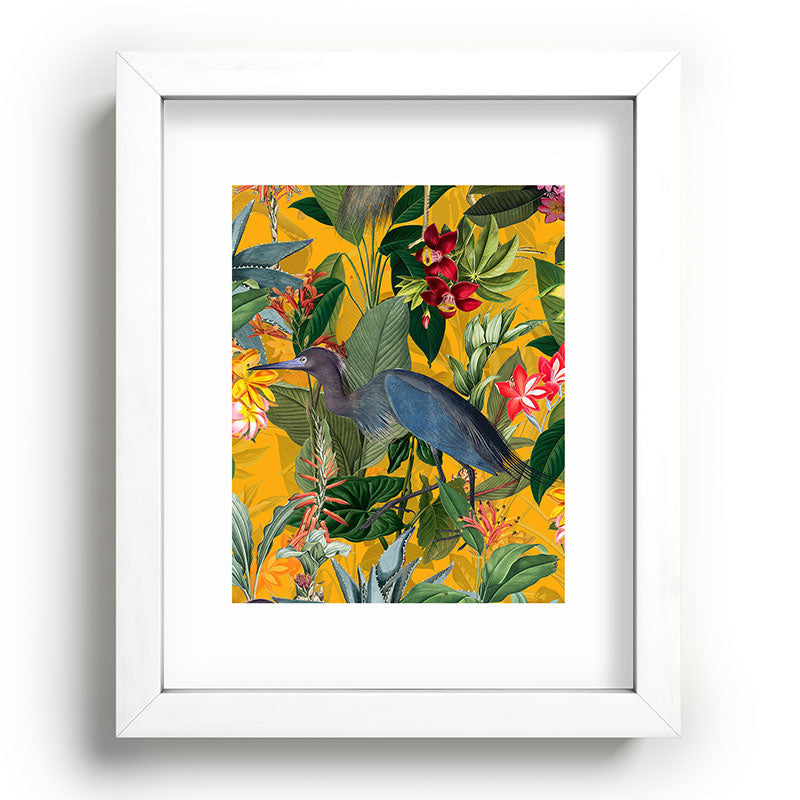 Vintage & Shabby Chic - Sunny Tropical Garden Blue Heron Framed Art Print Gallery Image 104