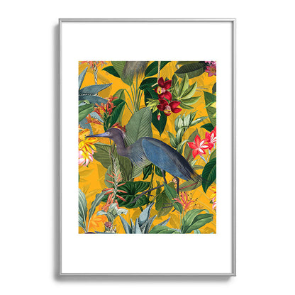 Vintage & Shabby Chic - Sunny Tropical Garden Blue Heron Framed Art Print Gallery Image 132